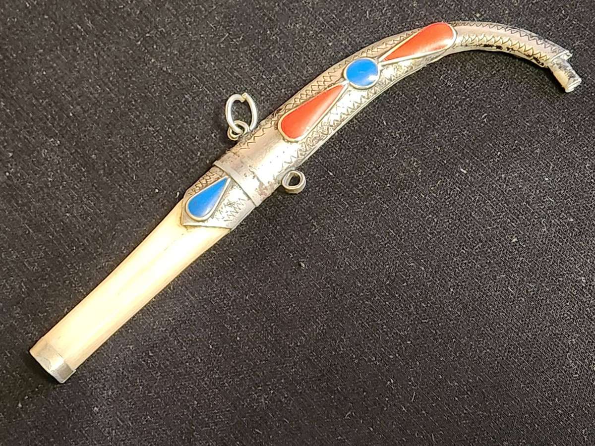 TWO VINTAGE SILVER PLATED MIDDLE EASTERN DAGGERS