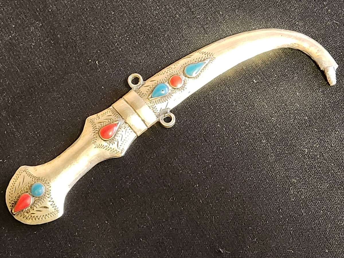 TWO VINTAGE SILVER PLATED MIDDLE EASTERN DAGGERS
