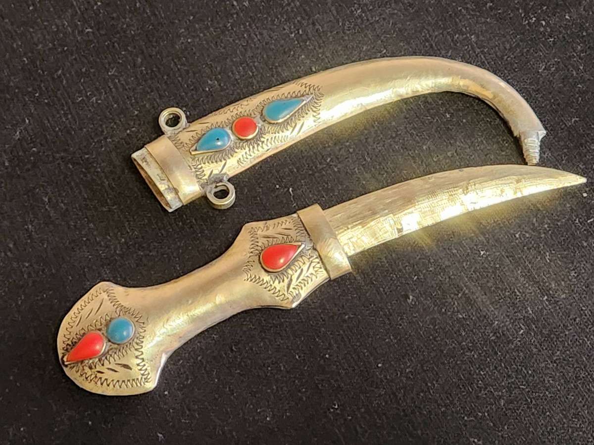 TWO VINTAGE SILVER PLATED MIDDLE EASTERN DAGGERS