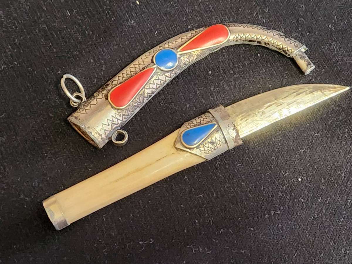 TWO VINTAGE SILVER PLATED MIDDLE EASTERN DAGGERS