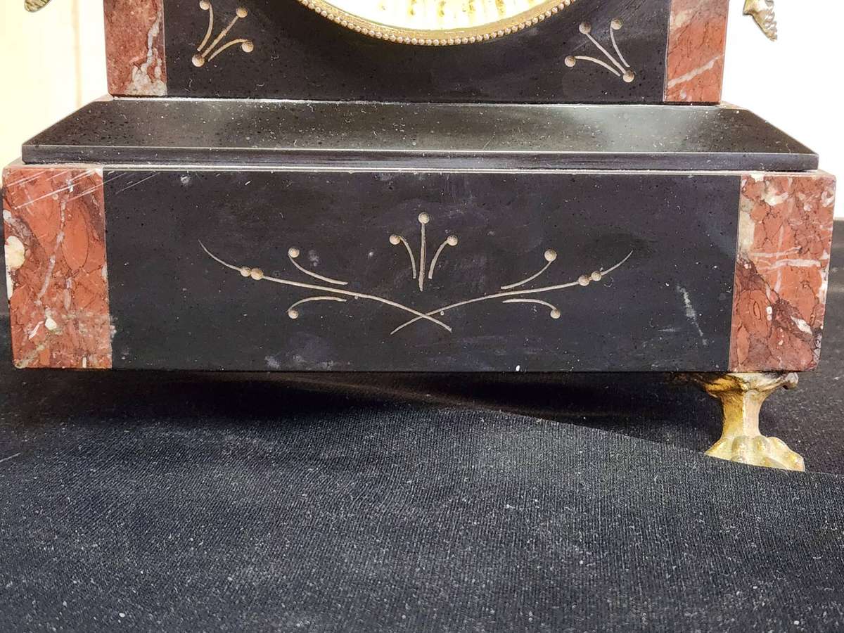 ANTIQUE 19th CENTURY FRENCH MARBLE MANTEL CLOCK FOR RESTORATION