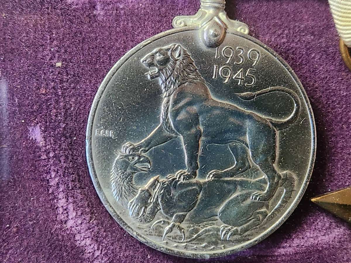 FRAMED SET OF FOUR WORLD WAR 2 MEDALS