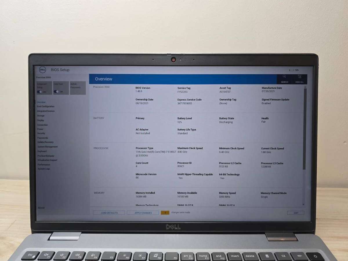 Dell Precision 3560 | Intel i7-1185G7 | 16GB RAM | 512GB SSD | NVIDIA T500 Graphics