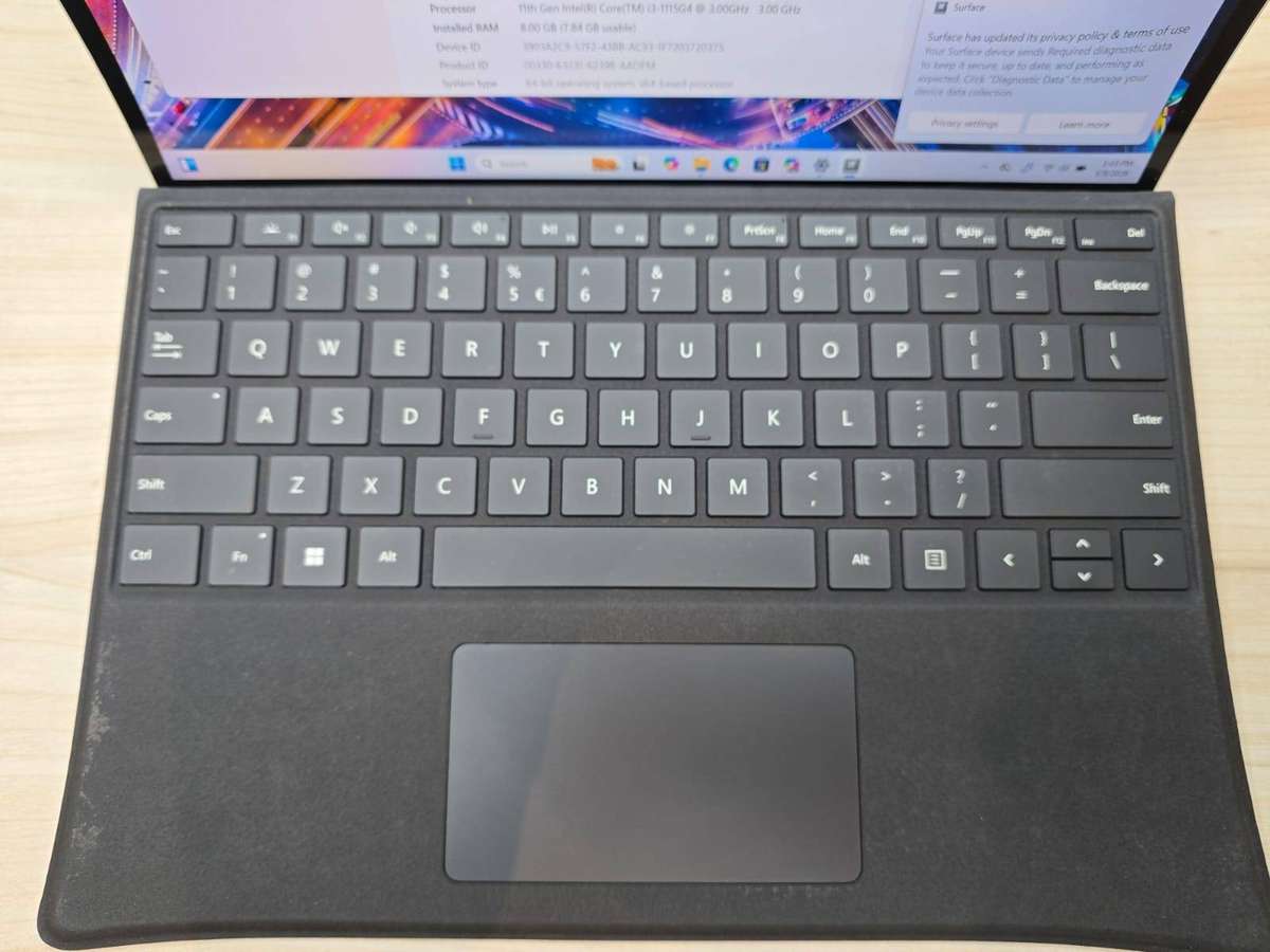 Microsoft Surface Pro 8 | 11th Gen i3 | 8GB RAM | 128GB SSD | Touchscreen | Iris Xe | Keyboard + Pen