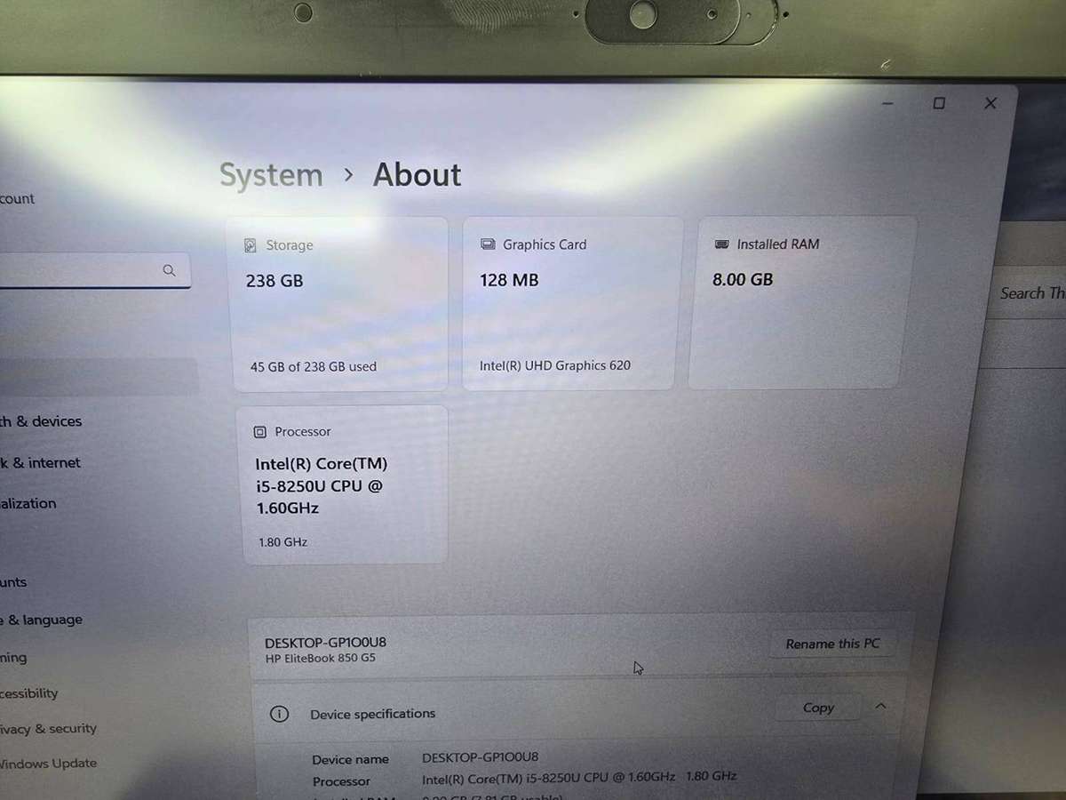 HP EliteBook 850 G5 | Intel Core i5 | 8GB | 256GB SSD | LTE | 15.6 New Batt