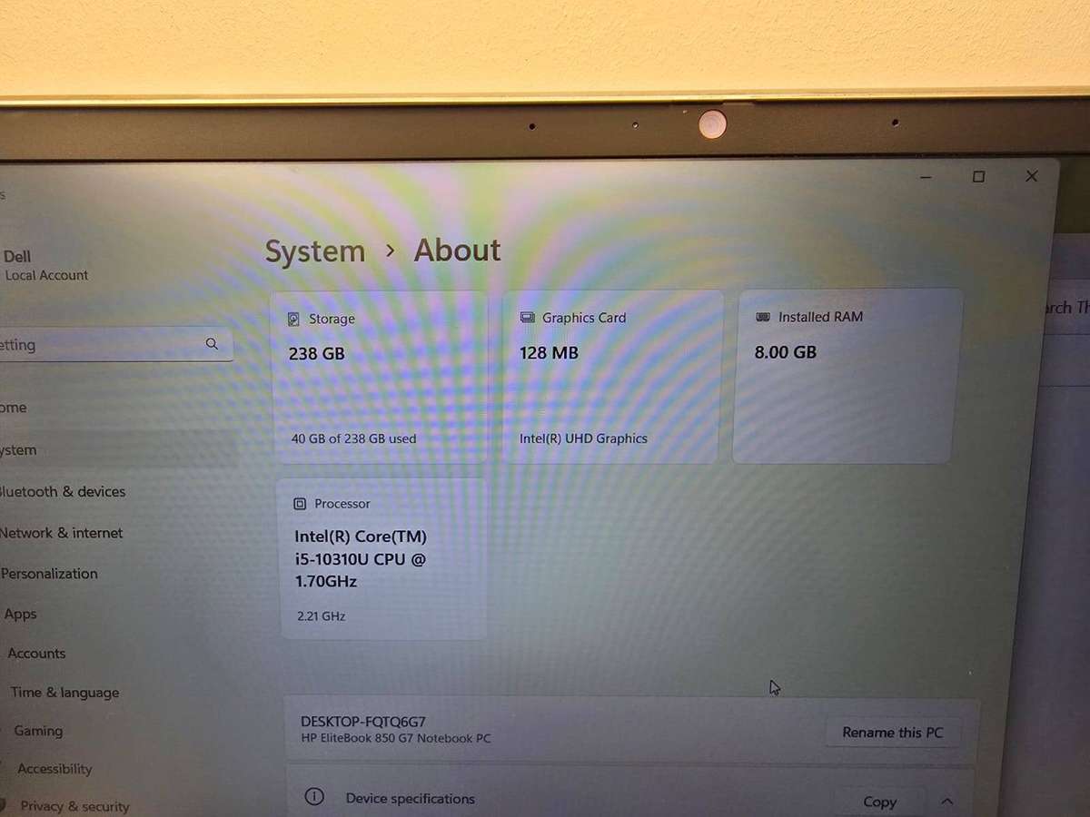 HP EliteBook 850 G7 i5 10th Gen  8GB RAM  256GB SSD  LTE