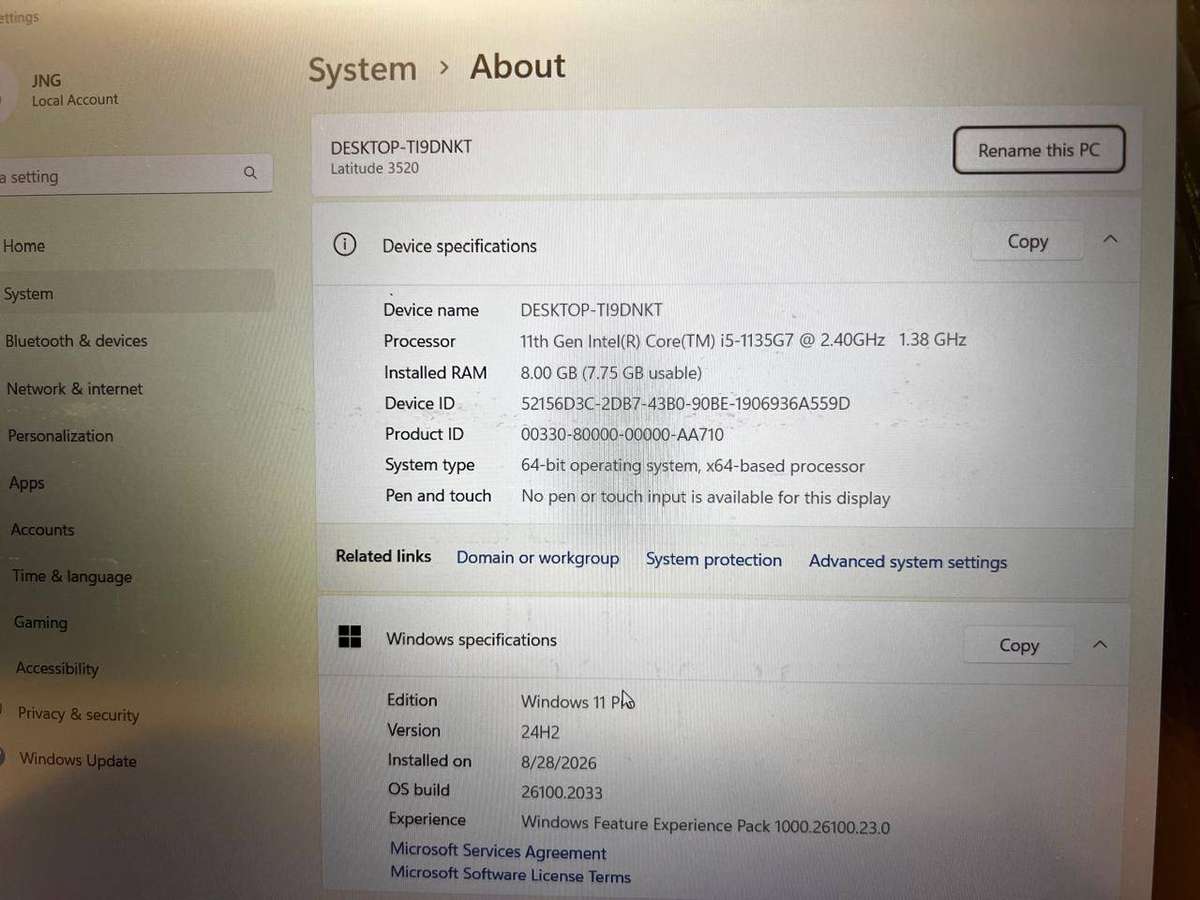 Dell Latitude 3520 15.6 | Intel Core i5-1135G7 11th Gen | 8GB RAM | 256GB SSD