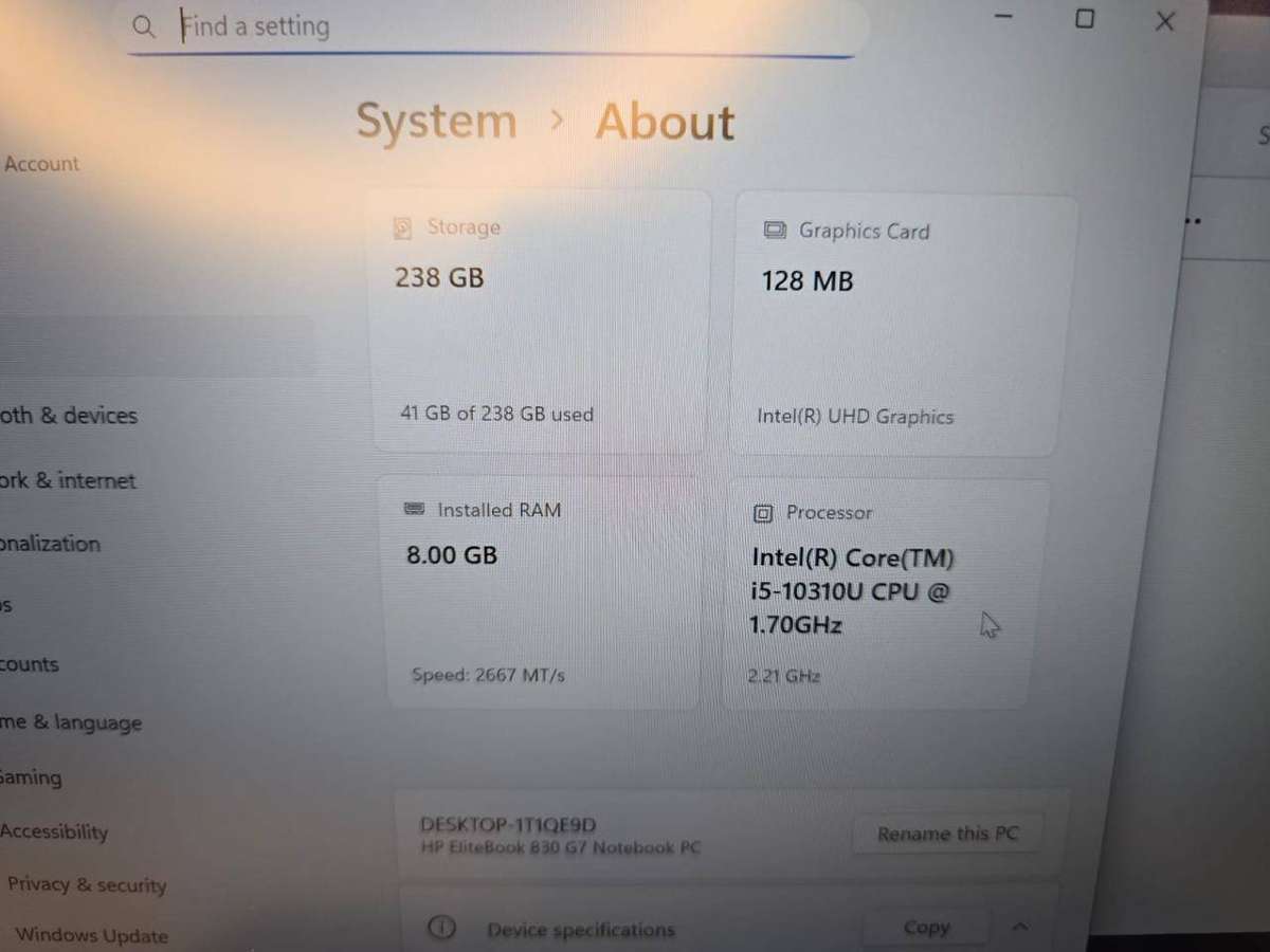 HP EliteBook 830 G7 | Intel Core i5 10th Gen | 8GB RAM | LTE | SSD