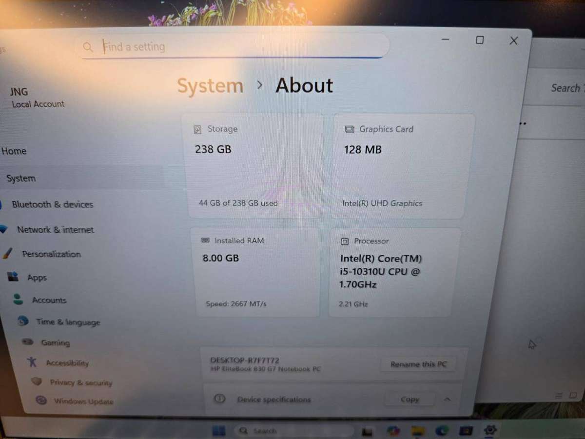 HP EliteBook 830 G7  i5 10th Gen  8GB RAM  256GB SSD  LTE