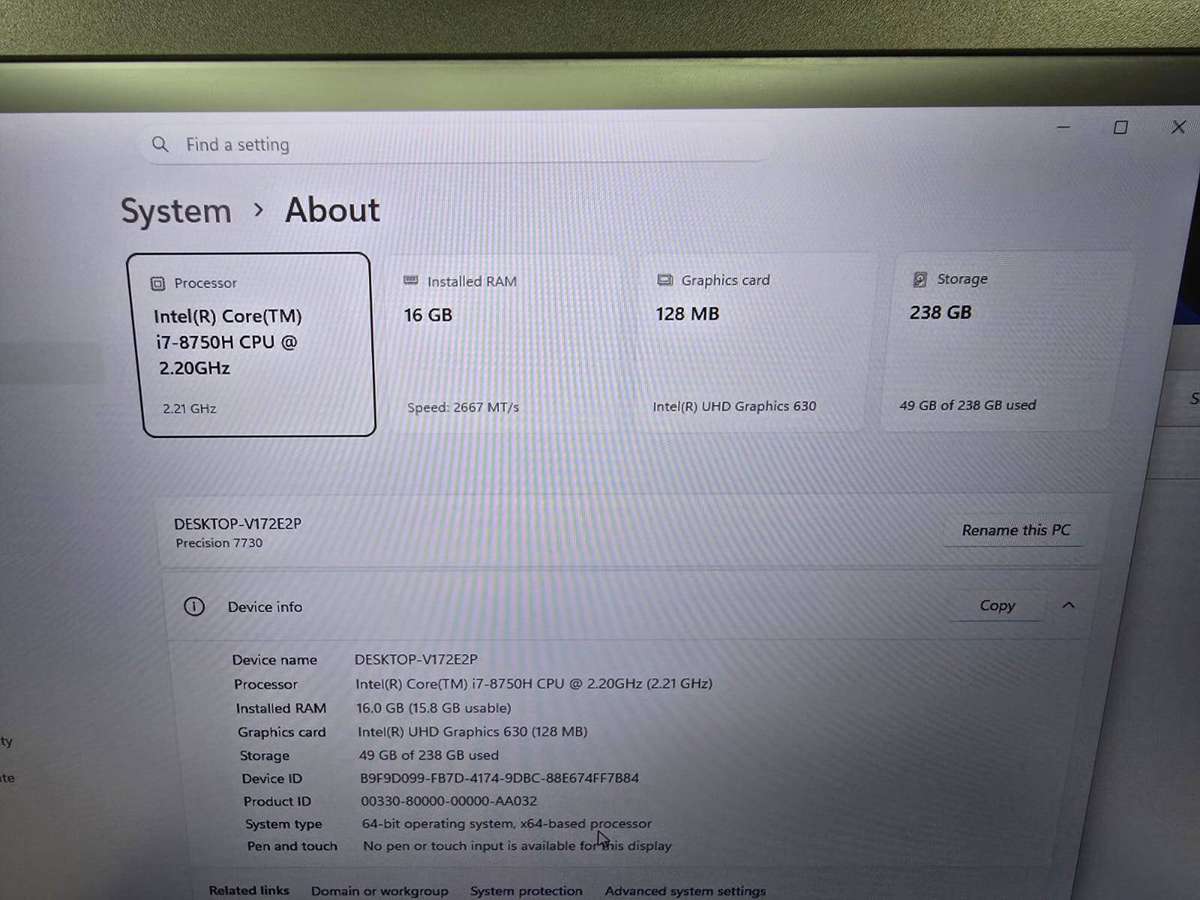Dell Precision 7730 17.3 Workstation | Intel Core i7-8750H | 16GB RAM | 256GB SSD | New Battery