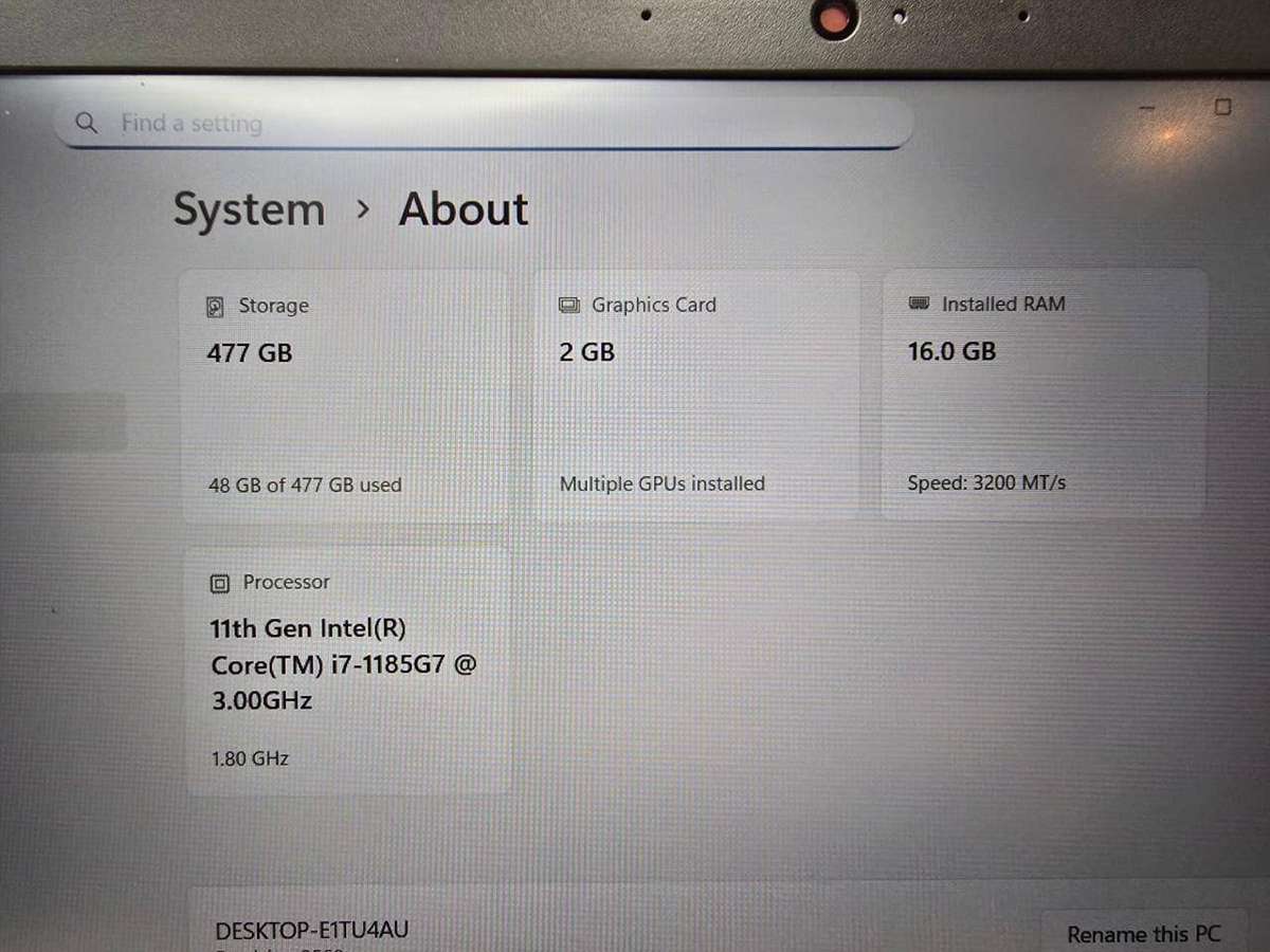 Dell Precision 3560 | Intel i7-1185G7 | 16GB RAM | 512GB SSD | NVIDIA T500 Graphics