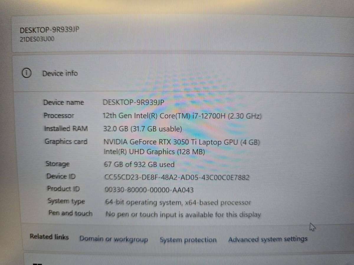 Lenovo ThinkPad X1 Extreme Gen 5  Intel Core i7 12th Gen  RTX 3050 Ti  32GB RAM  1TB SSD  16