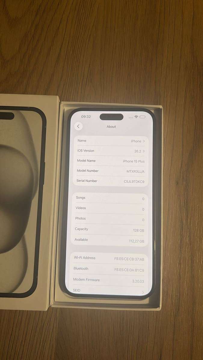 Apple iPhone 15 Plus 128GB Midnight Dual SIM Mint