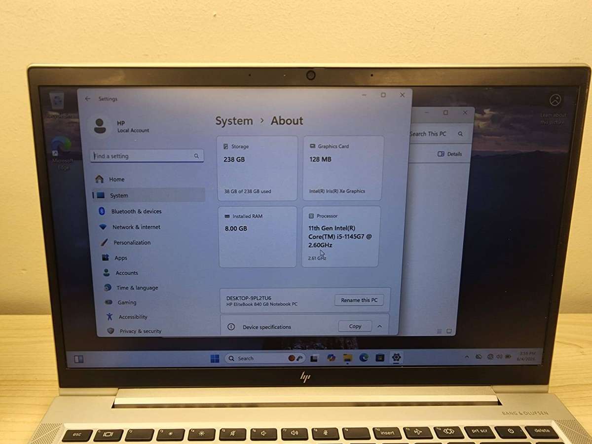 HP EliteBook 840 G8 LTE  11th Gen Intel Core i5  8GB  256GB SSD MINT