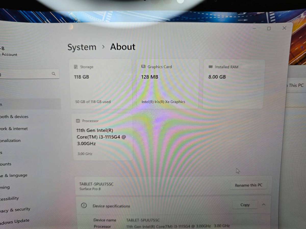 Microsoft Surface Pro 8 | 11th Gen i3 | 8GB RAM | 128GB SSD | Touchscreen | Iris Xe | Keyboard + Pen