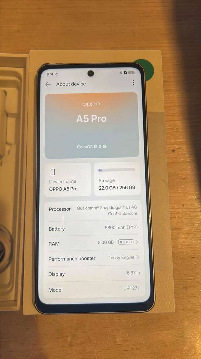 OPPO A5 Pro 256GB / 8GB RAM  Like New