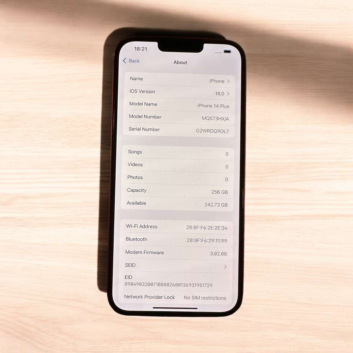 I PHONE 14 PLUS 256GB 87% BATTERY HEALTH