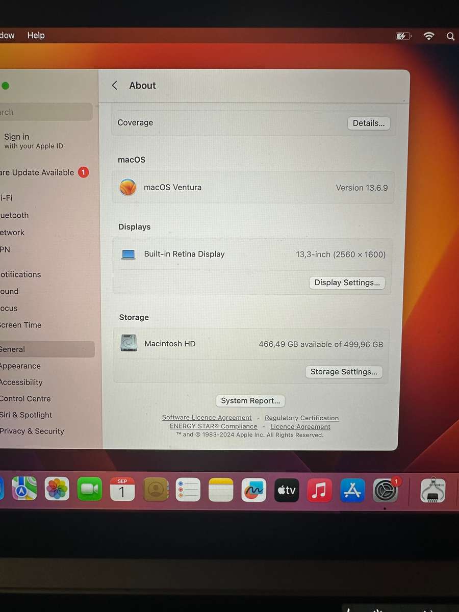 MACBOOK PRO 2017 CORE I5 8GB RAM 500GBSSD