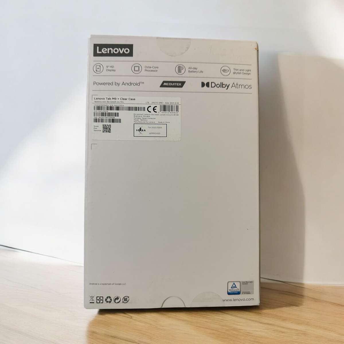 Lenovo M9 9-inch HD MediaTek Helio G80 3GB RAM 32GB eMMC Android 12 Tablet New + Clear Case