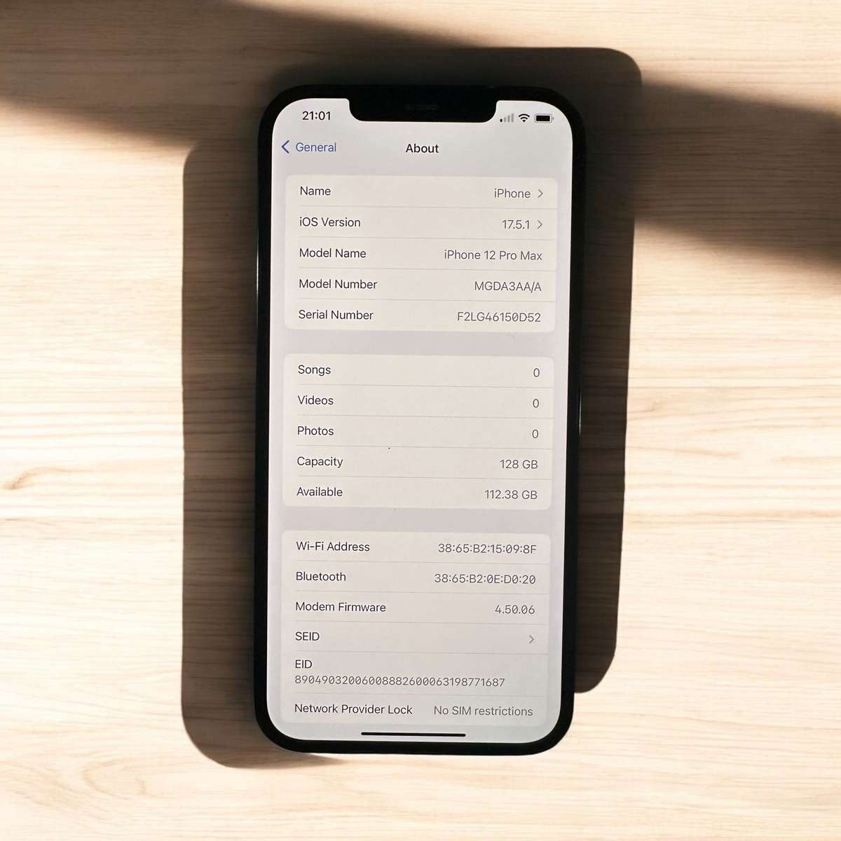 Apple iPhone 12 Pro Max  128GB,  Mint condition 87% batt health