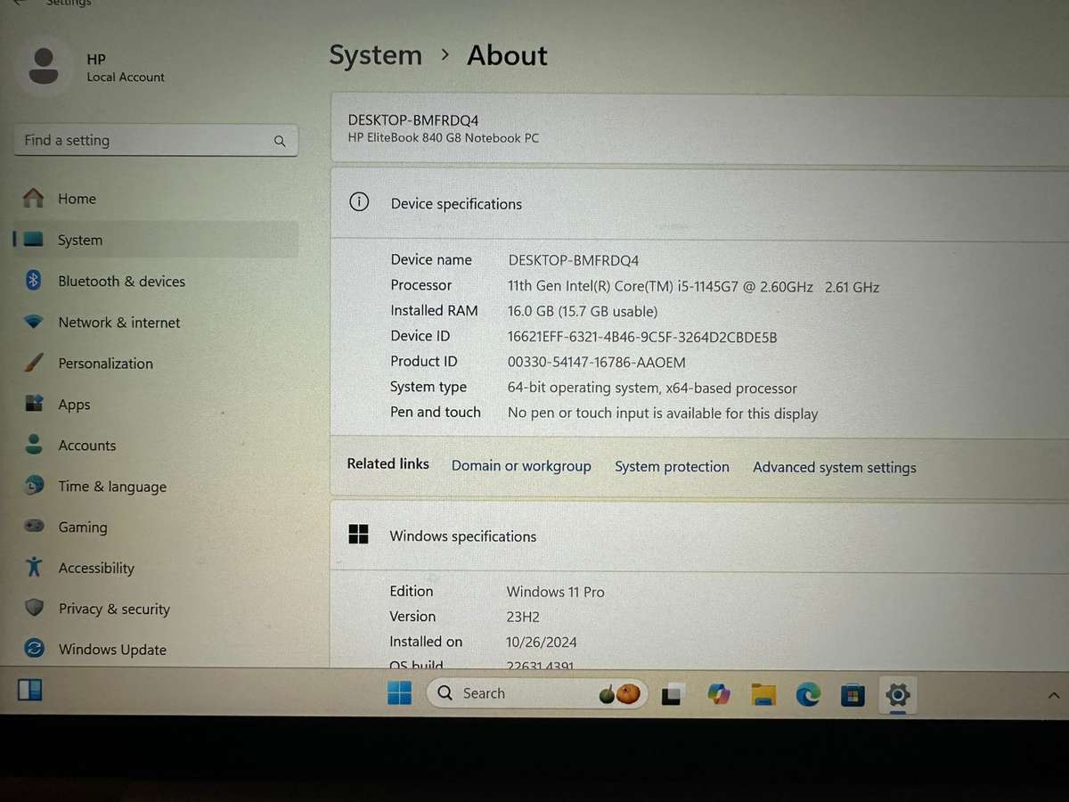 HP 840 G8 CORE I5  11TH GEN 16GB RAM 256GB SSD LTE FHD DISPLAY HP WARRANTY INTEL IRIS XE GRAPHICS