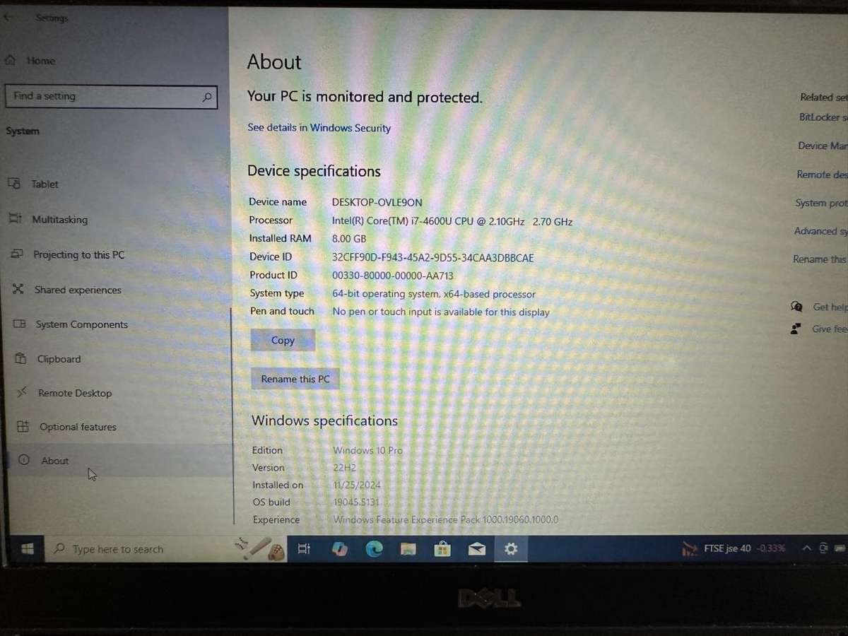 DELL  LATITUDE E7240 core i7 8GB RAM 256GBSSD