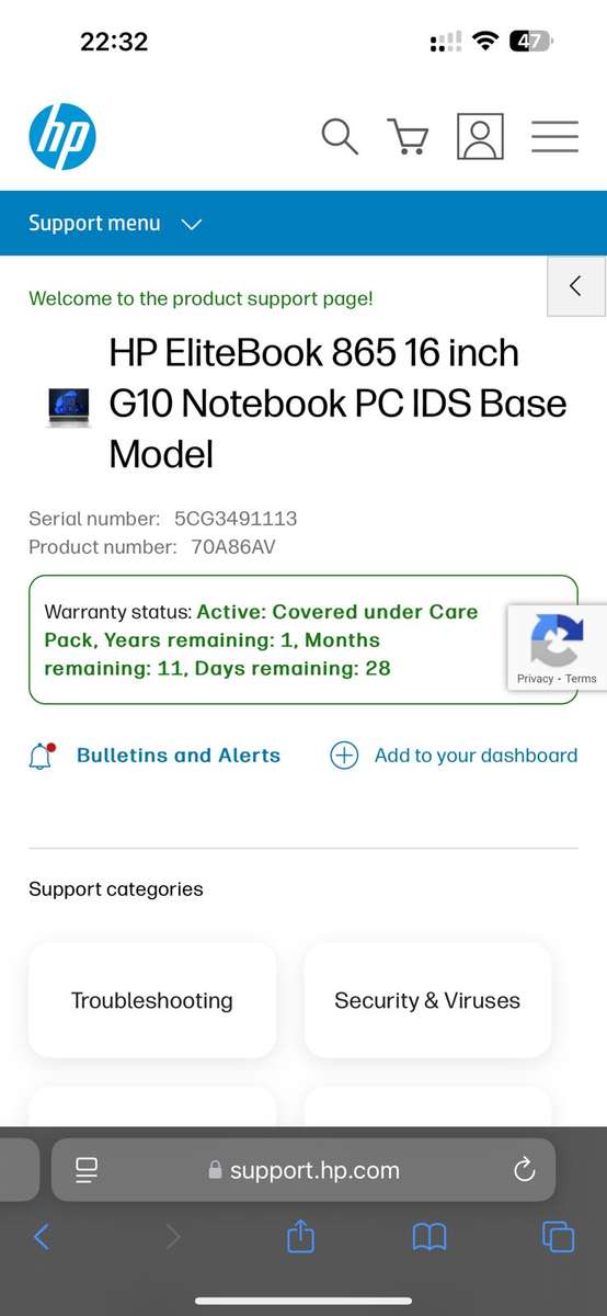 HP EliteBook 865 G10 AMD Ryzen 5 7540U 16inch WUXGA 16GB DDR5 512GB SSD HP WARRANTY MINT