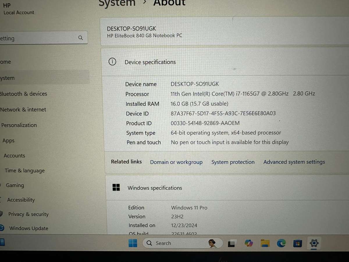 HP 840 G8 CORE I7 11TH GEN 16GB RAM 256GB SSD LTE FHD DISPLAY INTEL IRIS XE GRAPHICS