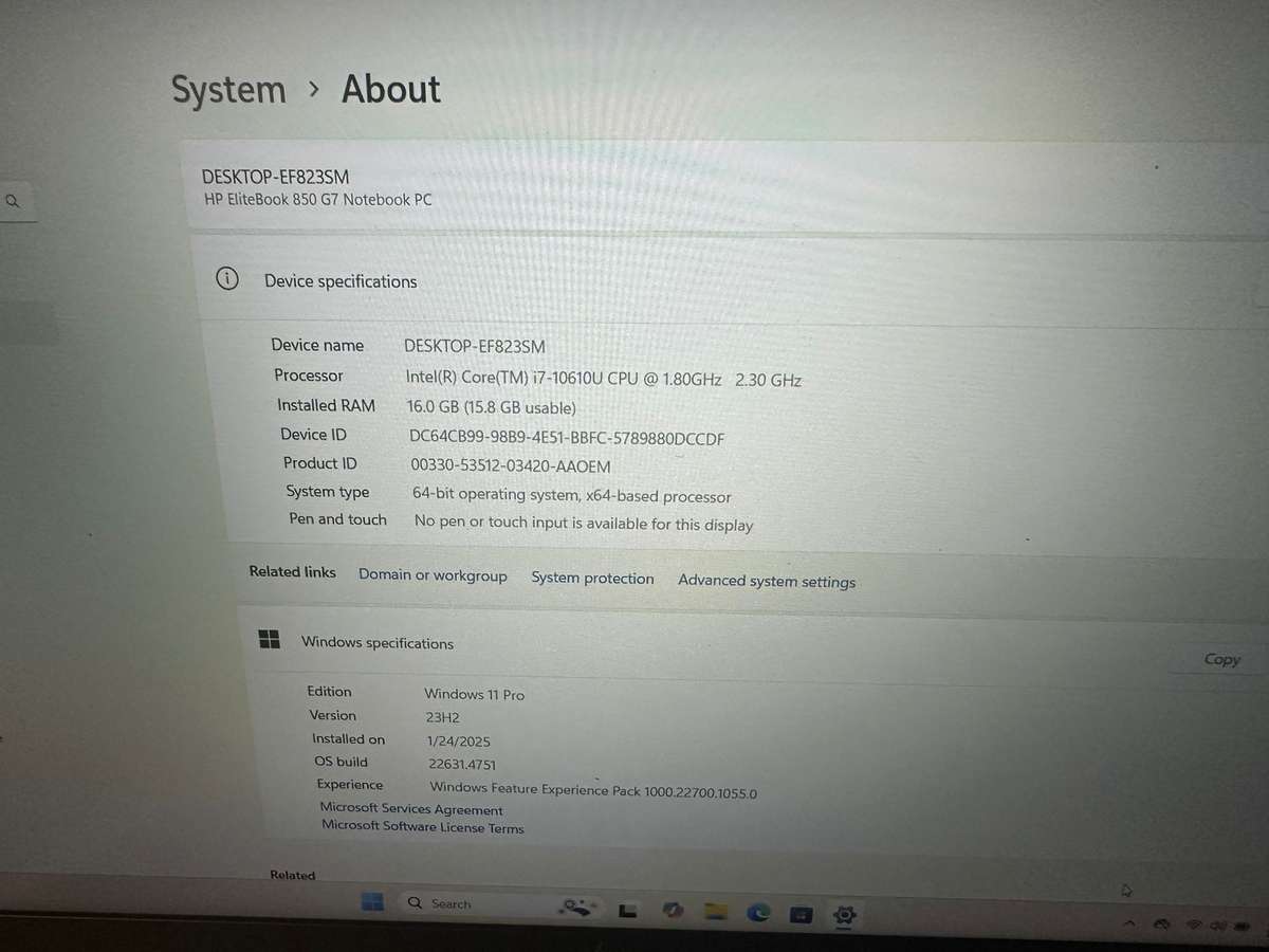 HP ELITEBOOK 850 G7 CORE I7 10TH GEN 16GB RAM 512GBSSD  LTE