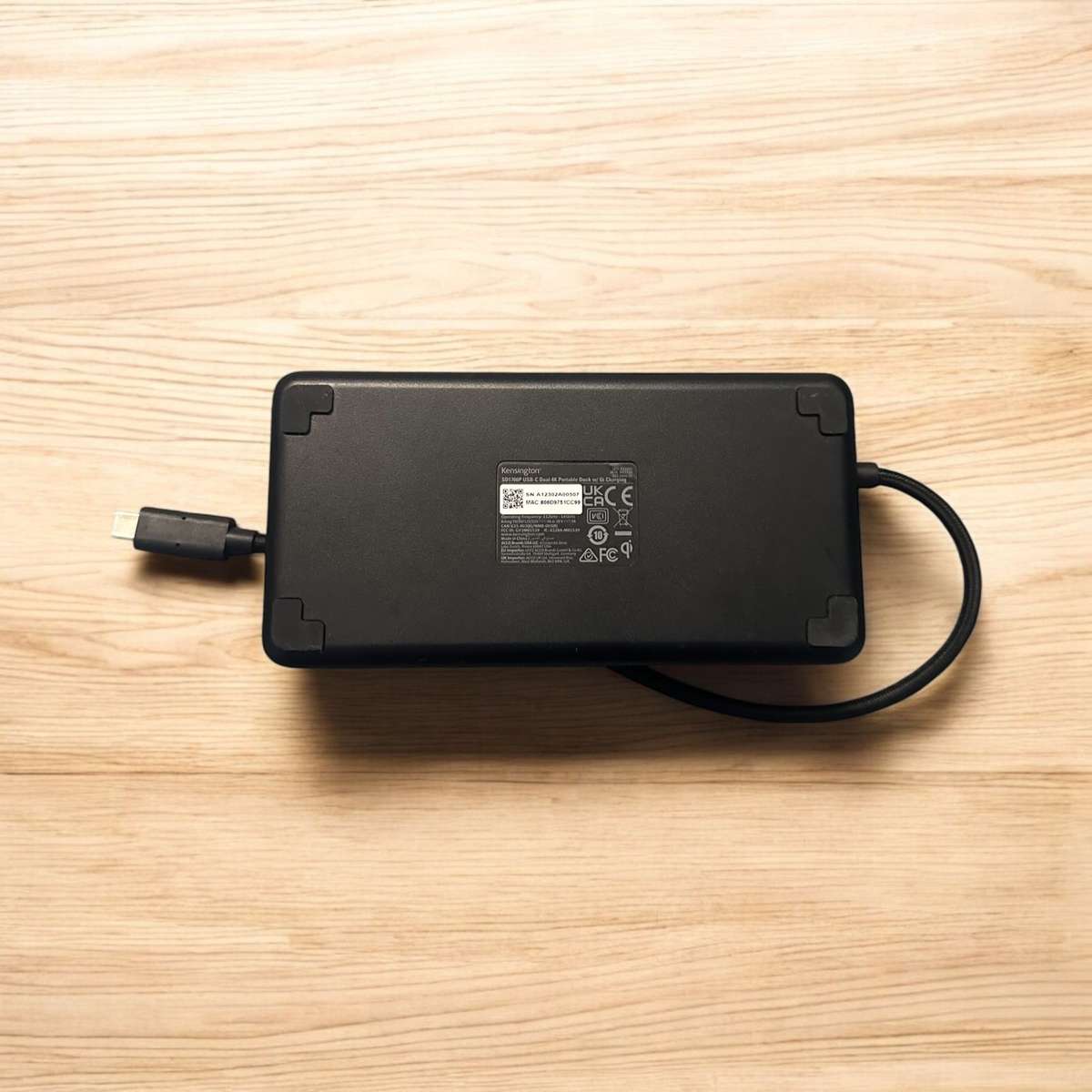 Kensington SD1700P USB-C Dual 4K Portable Mobile Dock with Qi Charging