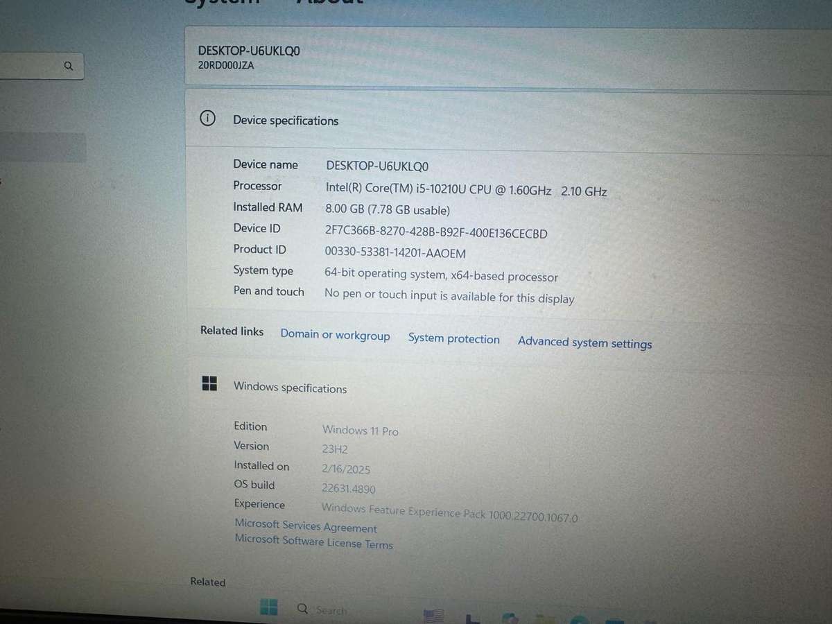 Lenovo E15, 10th Gen i5 10th gen