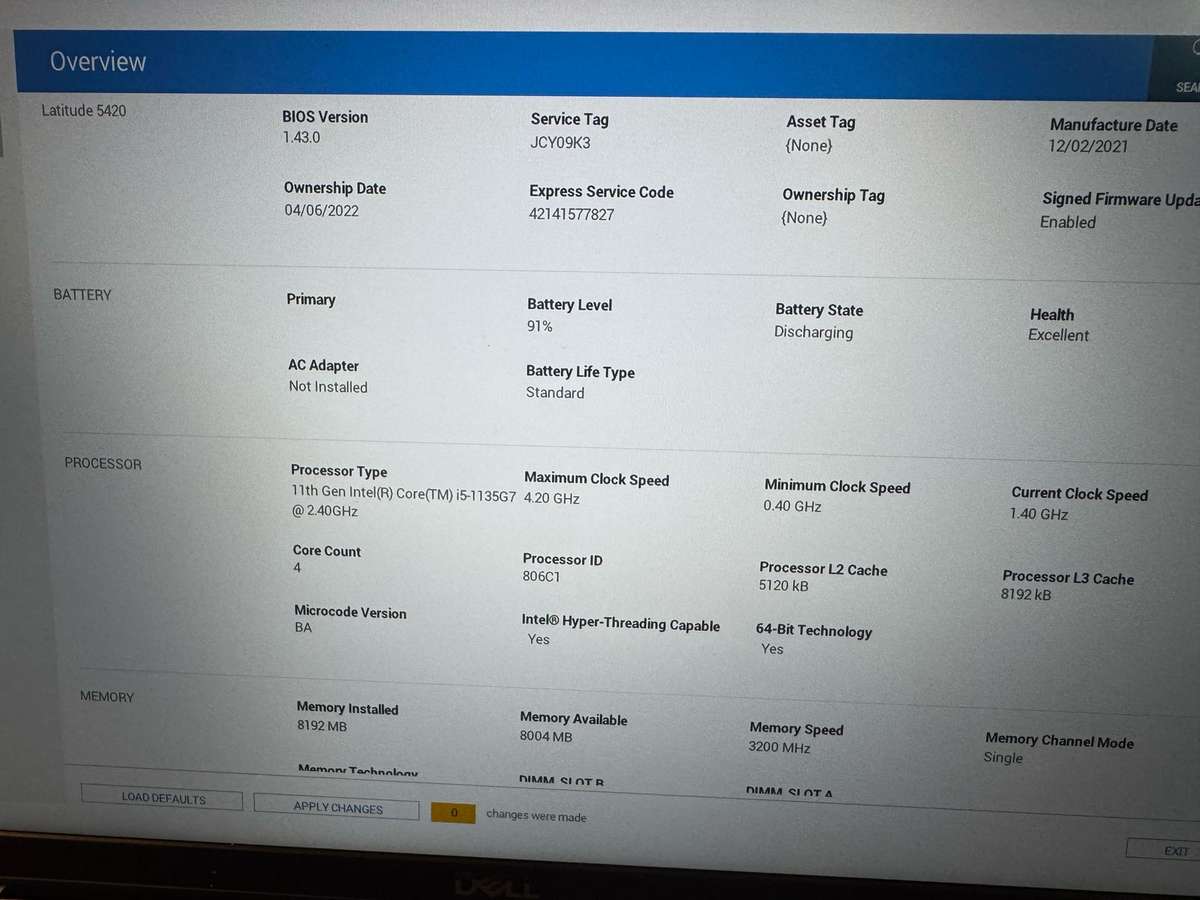 Dell Latitude 5420, 11th Gen i5 Intel Xe Graphics ,Lte  16Gb Ram, 256GB Nvme Ssd, Fhd Display