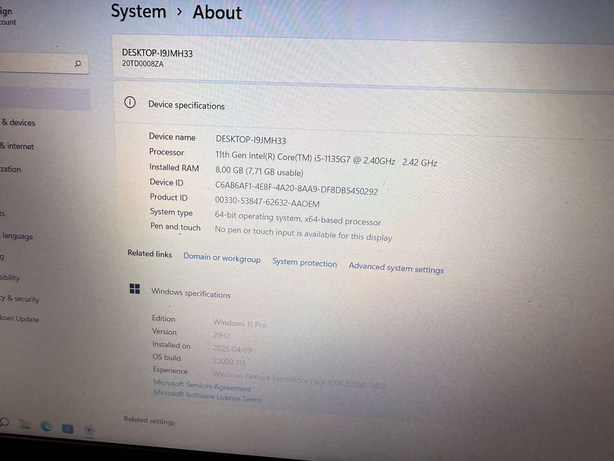 Lenovo Thinkpad  E15 I5 11th gen 8gb ram 512gb ssd