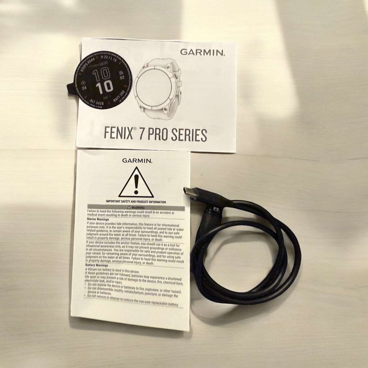 Garmin Fenix 7X Pro Solar Edition Smartwatch, Slate Grey with Black band Mint as New