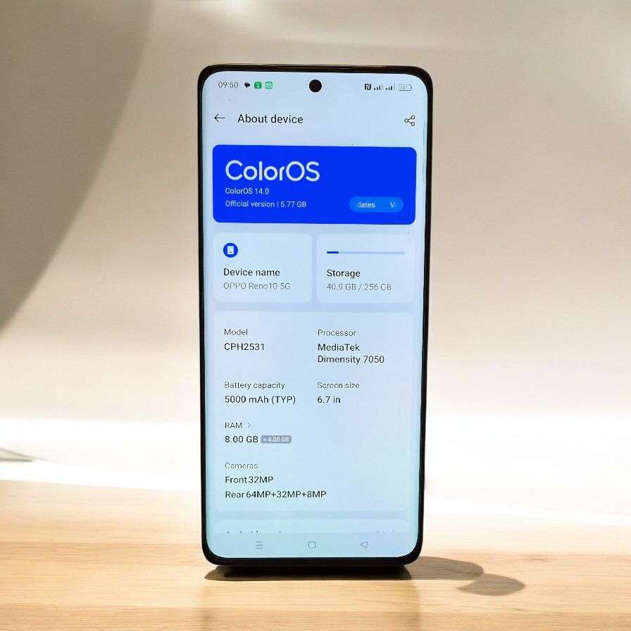 Oppo Reno 10 5G-Gray 8GB-256GB 64+32+8MP 6.7" Dual Sim