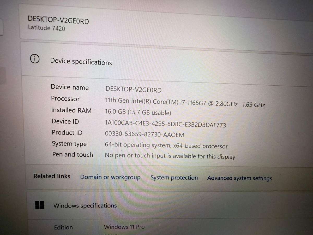 Dell Latitude 7420, 11th Gen i7-1185G7@3.0GHz,16GB Ram,512gb  Ssd Intel (R) Xe Graphics