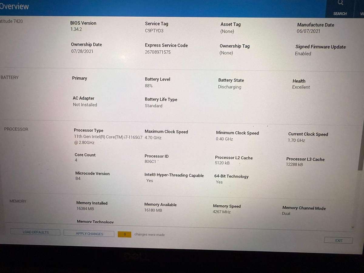 Dell Latitude 7420, 11th Gen i7-1185G7@3.0GHz,16GB Ram,512gb  Ssd Intel (R) Xe Graphics