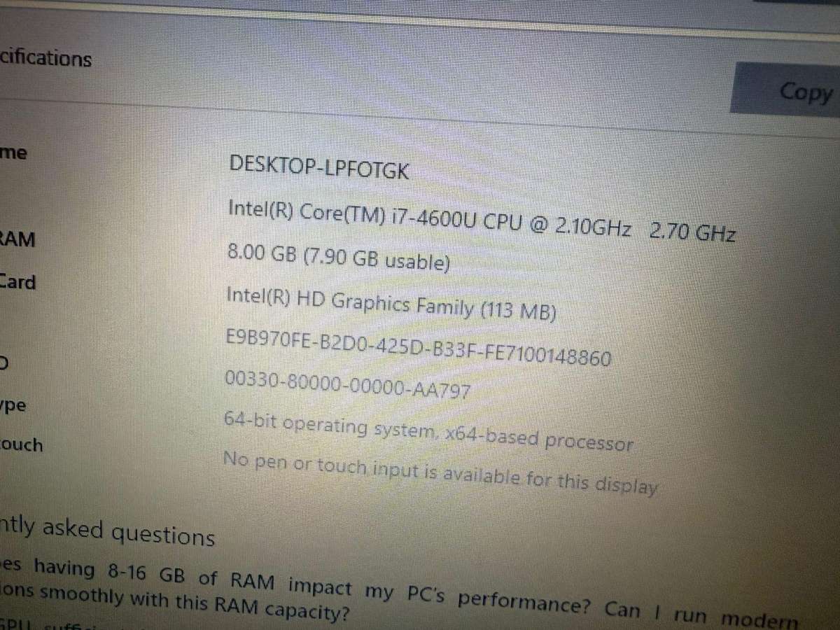 Hp Elitebook 1040 G1 i7 4th gen 8gb ram 256gbssd lte