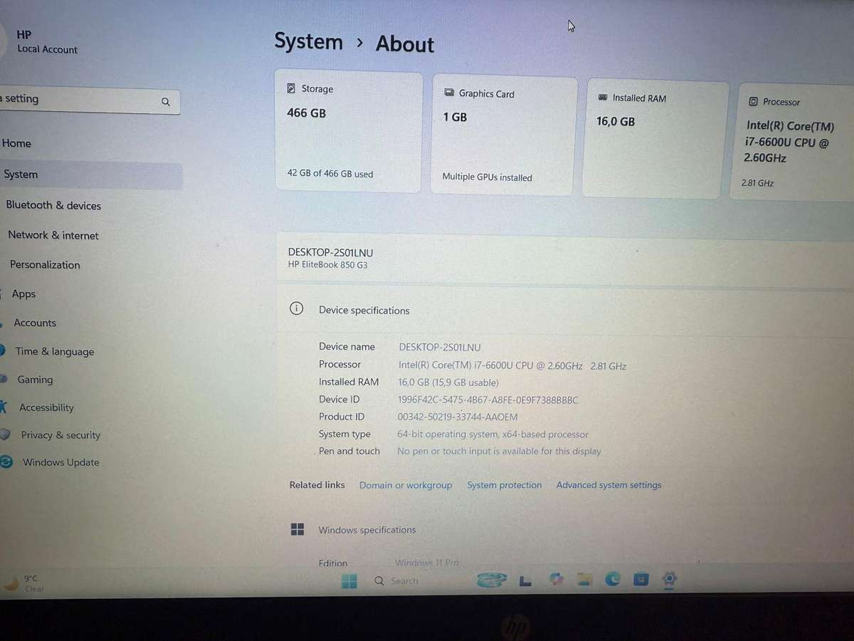 HP EliteBook 840 G3 15.6'' i7 6th Gen 16GB RAM 500GB SSD LTE AMD Radeon R7 M365X