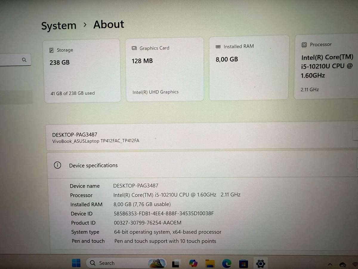 Asus VivoBook Flip 14 TP412FA 2-in-1 Notebook PC Core i5-10210U 14" FHD Touch 8GB RAM 256GB