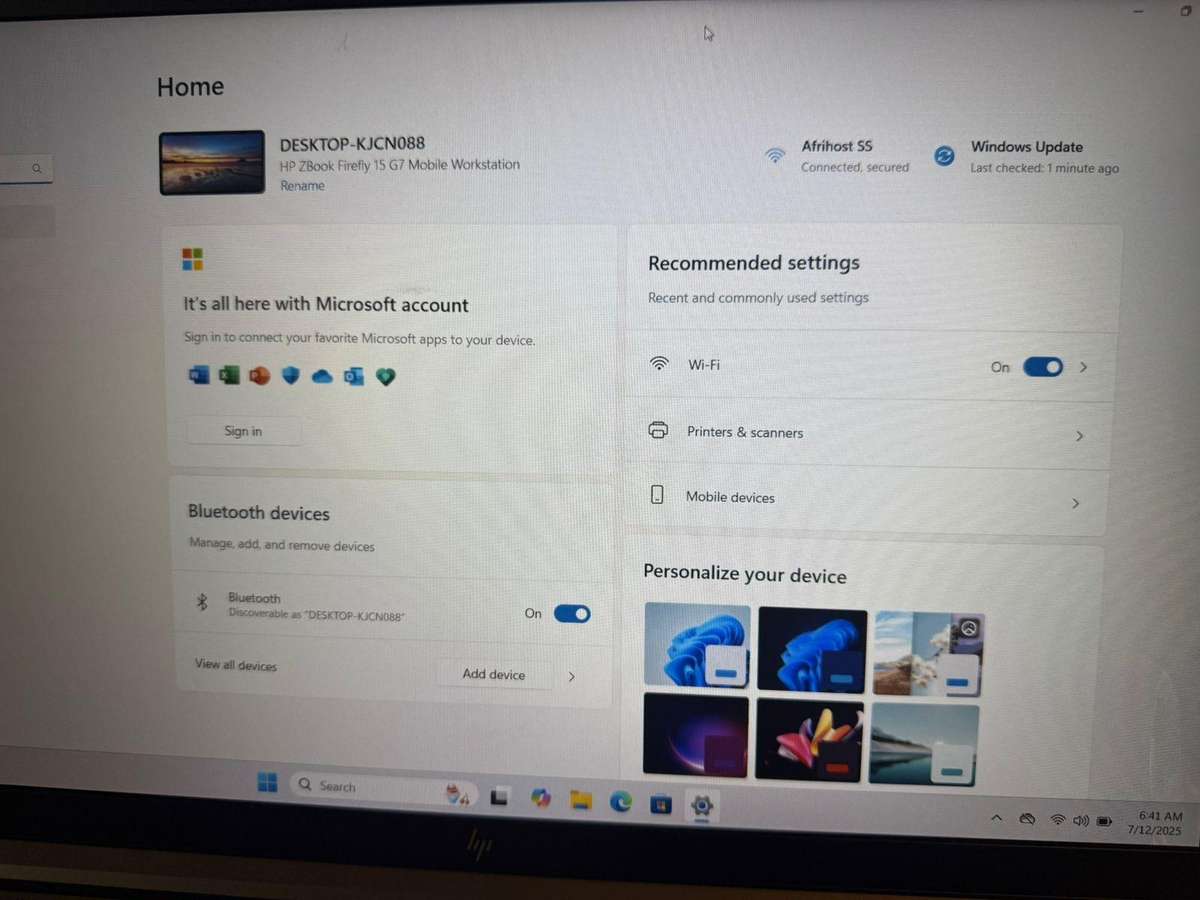 HP Z Book Firefly 15 G7 Mobile Workstation i5 10th Gen 8GB RAM 256GB SSD LTE