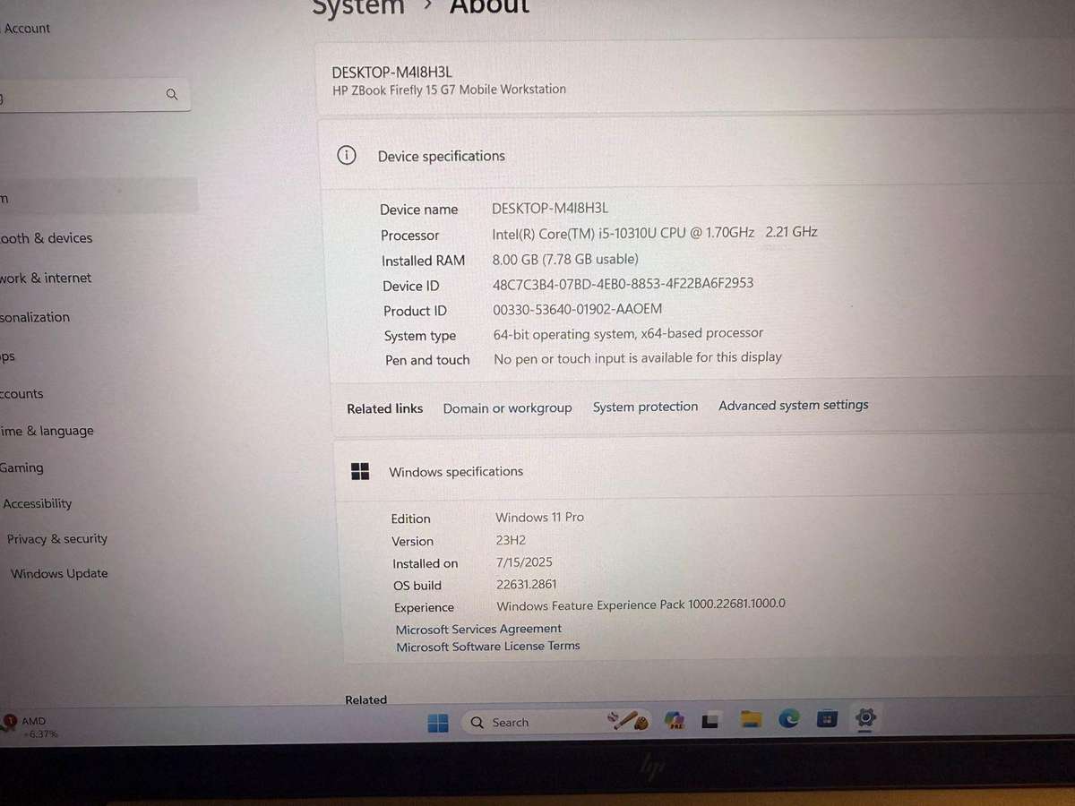 HP ZBook Firefly 15 G7 Workstation | 10th GEN i5, 8GB RAM, 256GB SSD, FHD, Intel UHD Graphics, LTE