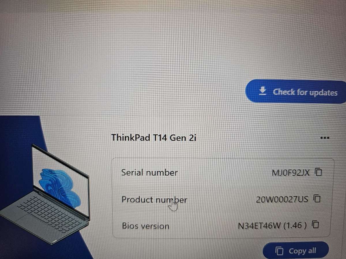 Lenovo thinkpad t14 gen 2 15 11th gen 16gb ram 256gb ssd