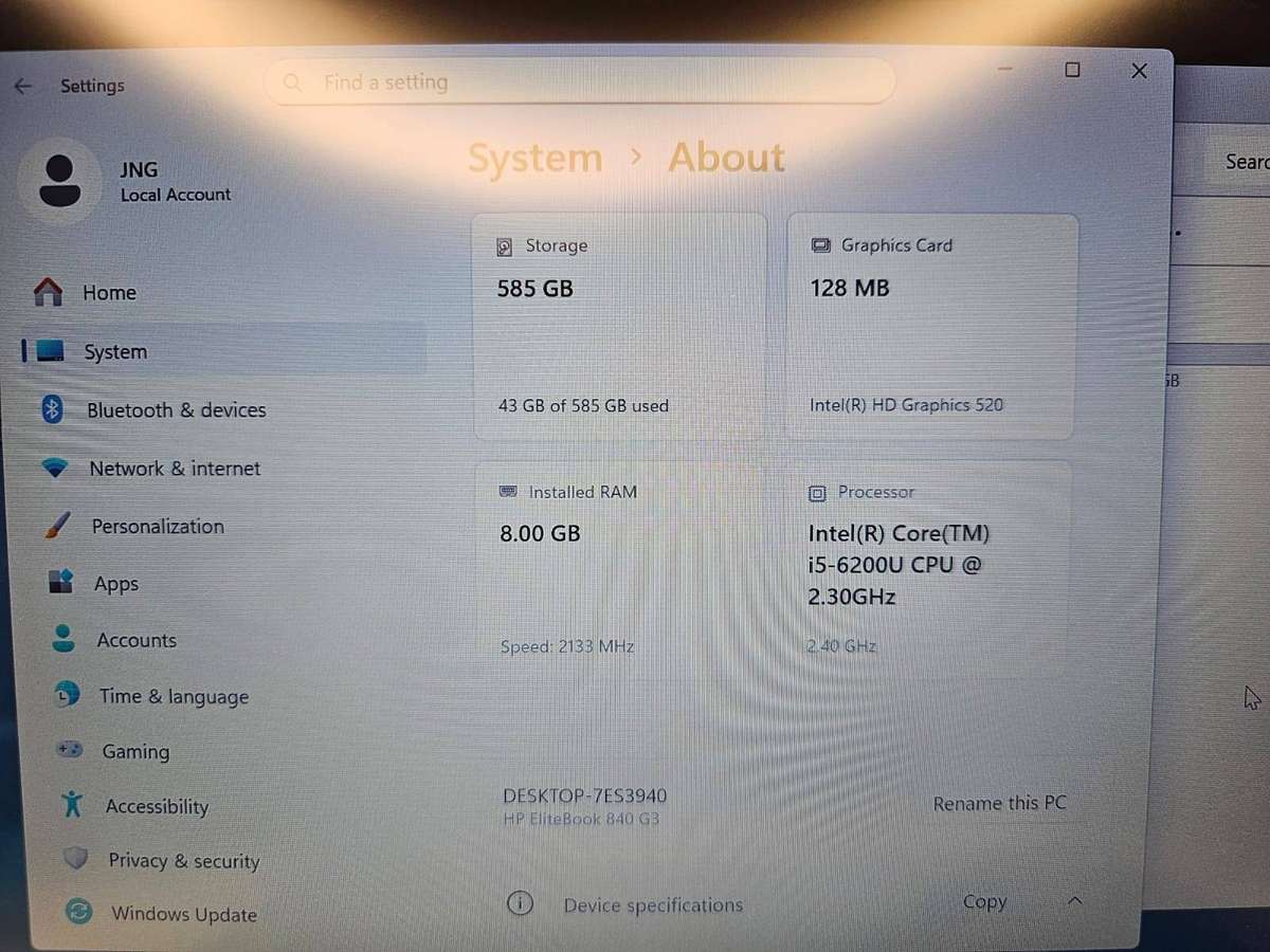 Hp EliteBook 840 G3 core i5 6th gen  8gb ram 120gb ssd lte 500gb hdd