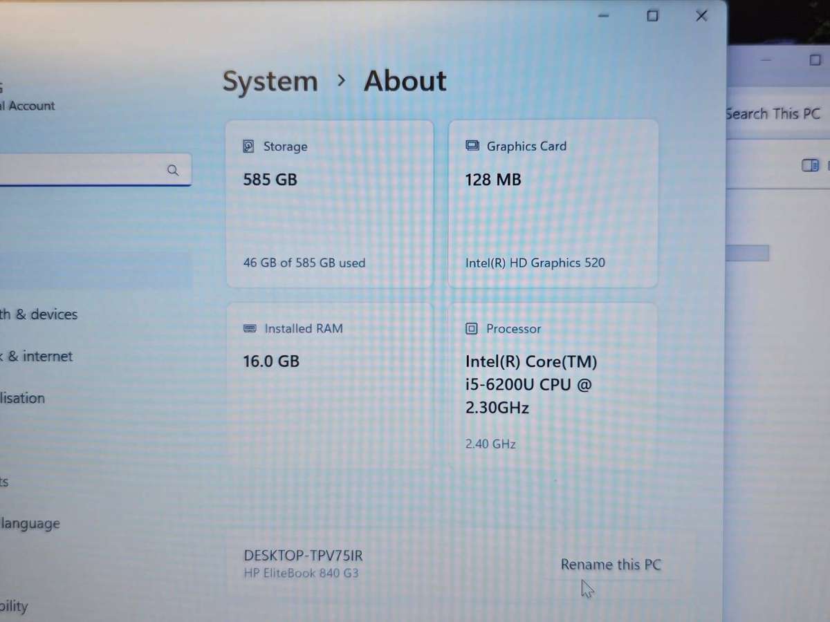Hp EliteBook 840 G3 core i5 6th gen  16gb ram 120gb ssd lte 500gb hdd