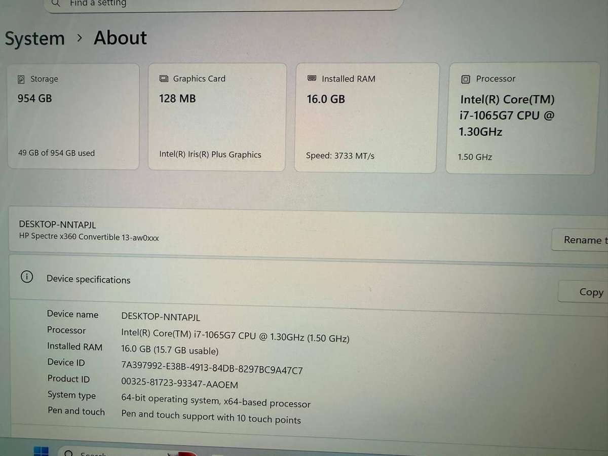 HP Spectre x360-13.3" 4K OLED Touch - 10th gen i7-1065G7 - 16GB - 1tbb SSD