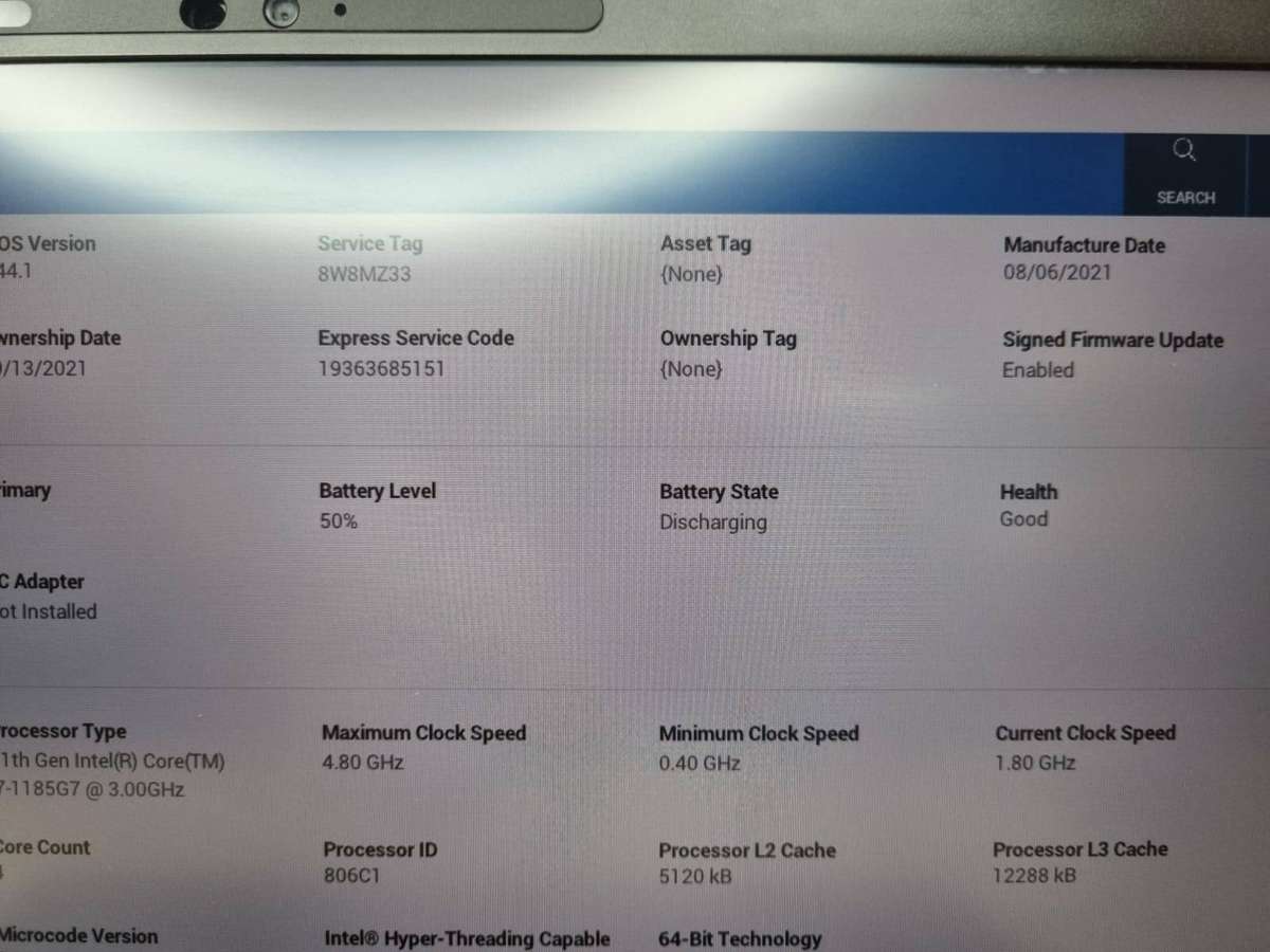 Dell Latitude 7420, 11th Gen i7-1185G7@3.0GHz,16GB Ram,512gb  Ssd Intel (R) Xe Graphics