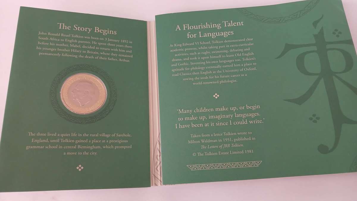 Royal Mint 2023 JRR Tolkien £2 Commemorative Coin  Brilliant Uncirculated, Collectors Edition