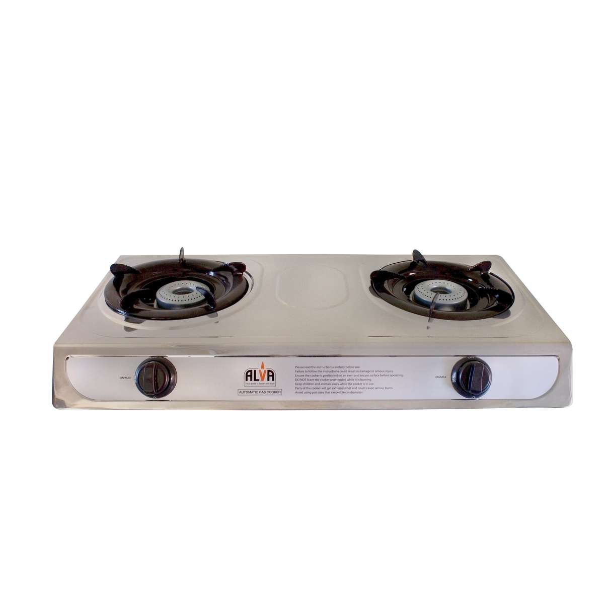ALVA 2-BURNER STAINLESS STEEL GAS STOVE