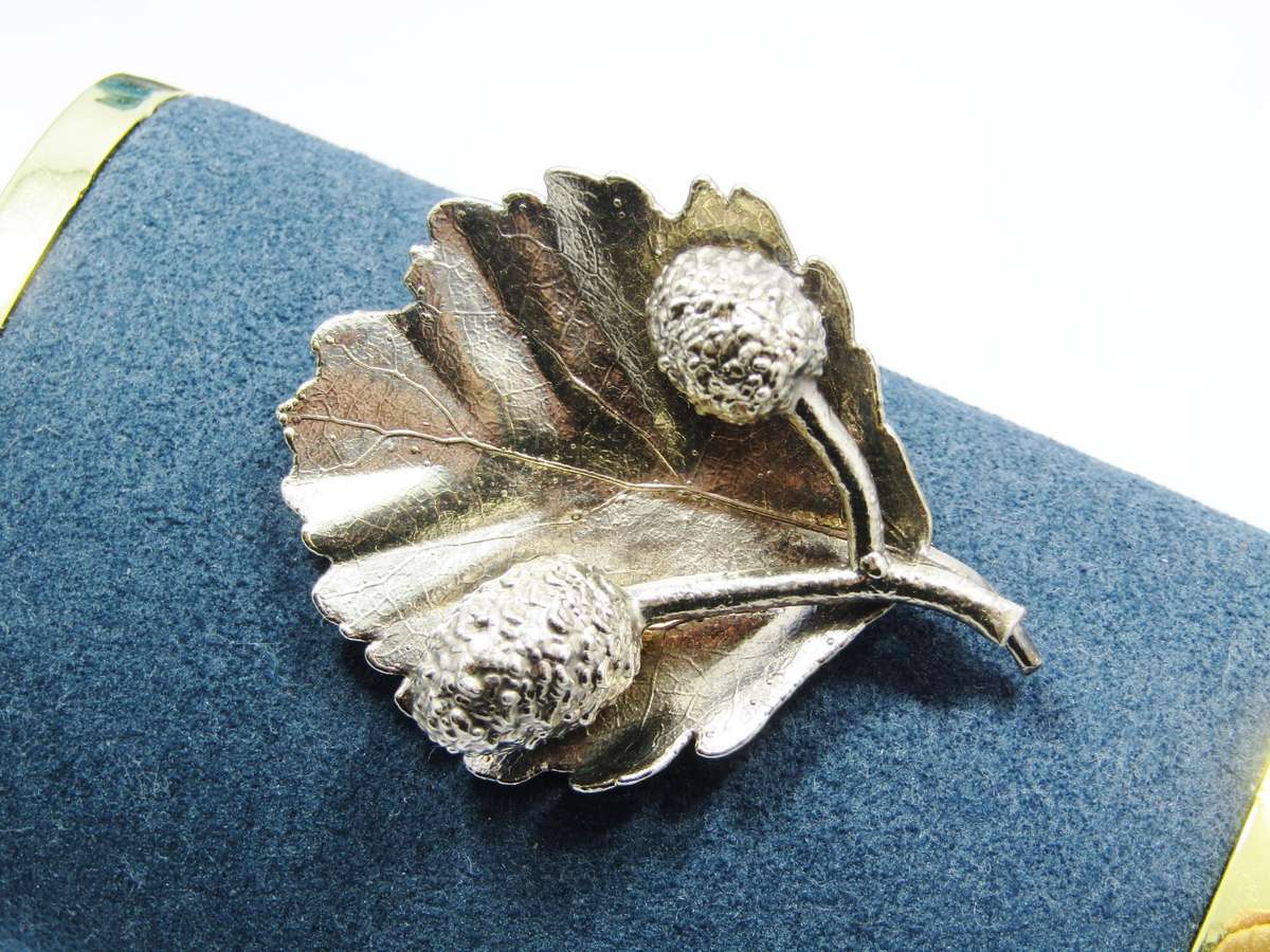 Lovely Vintage "Flora Danica" Denmark Silver-Gilt Brooch
